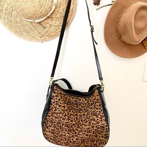 Fossil Calf Hair Leather Shoulder Bag